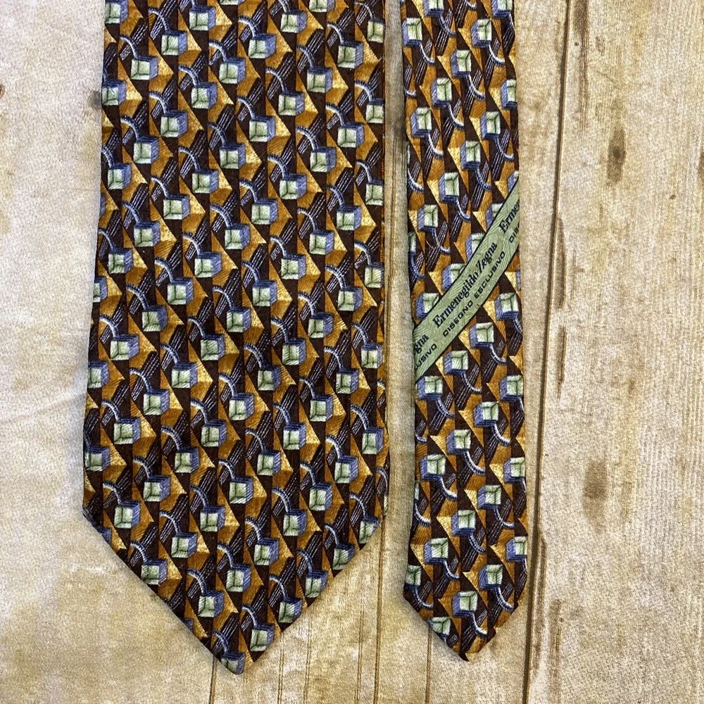 Vintage Ermenegildo Zegna Tie Multicolor Geometric